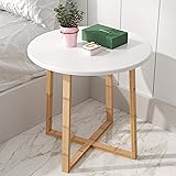 BAMEOS Side Table Modern Nightstand Round Side End Accent Coffee Table for Living Room Bedroom Balcony Family and Office (19.