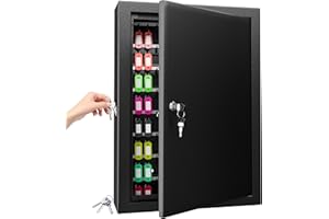 XDEER Key Box Wall Mount,200 Keys, Key Organizer Cabinet,Key Storage Box Safe with Combination Lock for Hotels & Office & Companies & Car Dealerships-Black (200 keys)