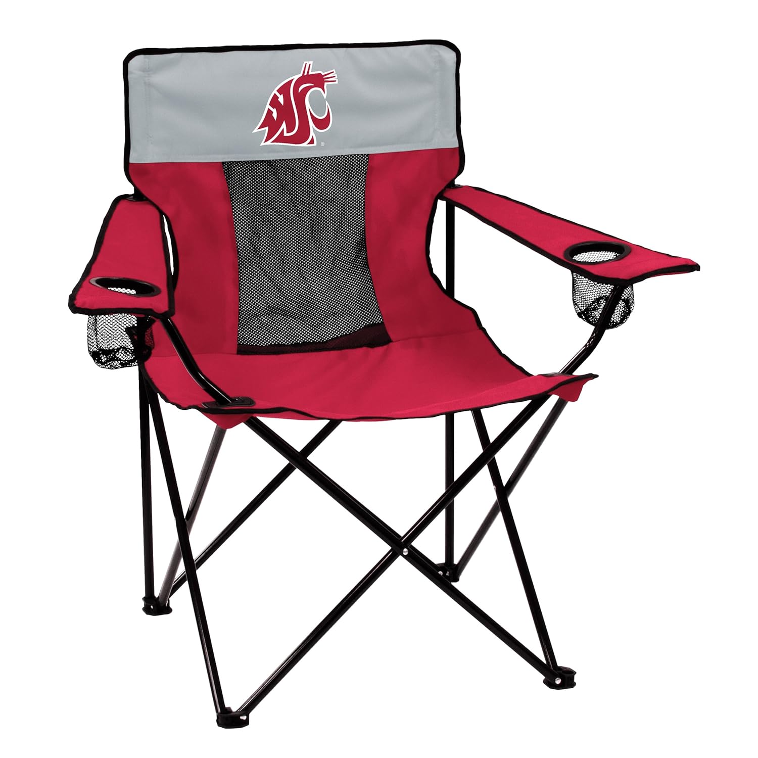 Collegiate Folding Elite Chair With Mesh Back And Carry Bag