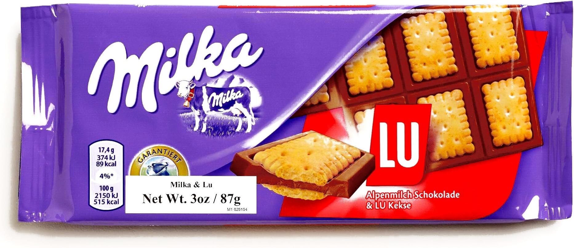 Milka Lu Biscuit Chocolate Bar 3 oz each (6 Items Per Order)