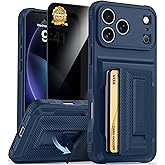 for iPhone 17 Pro Case Wallet with Card Holder (4-5Cards) +1 Privacy Screen Protector,[RFID Blocking][Kickstand][Military Drop Protection] Full Camera Protection Wallet Case for iPhone 17 Pro