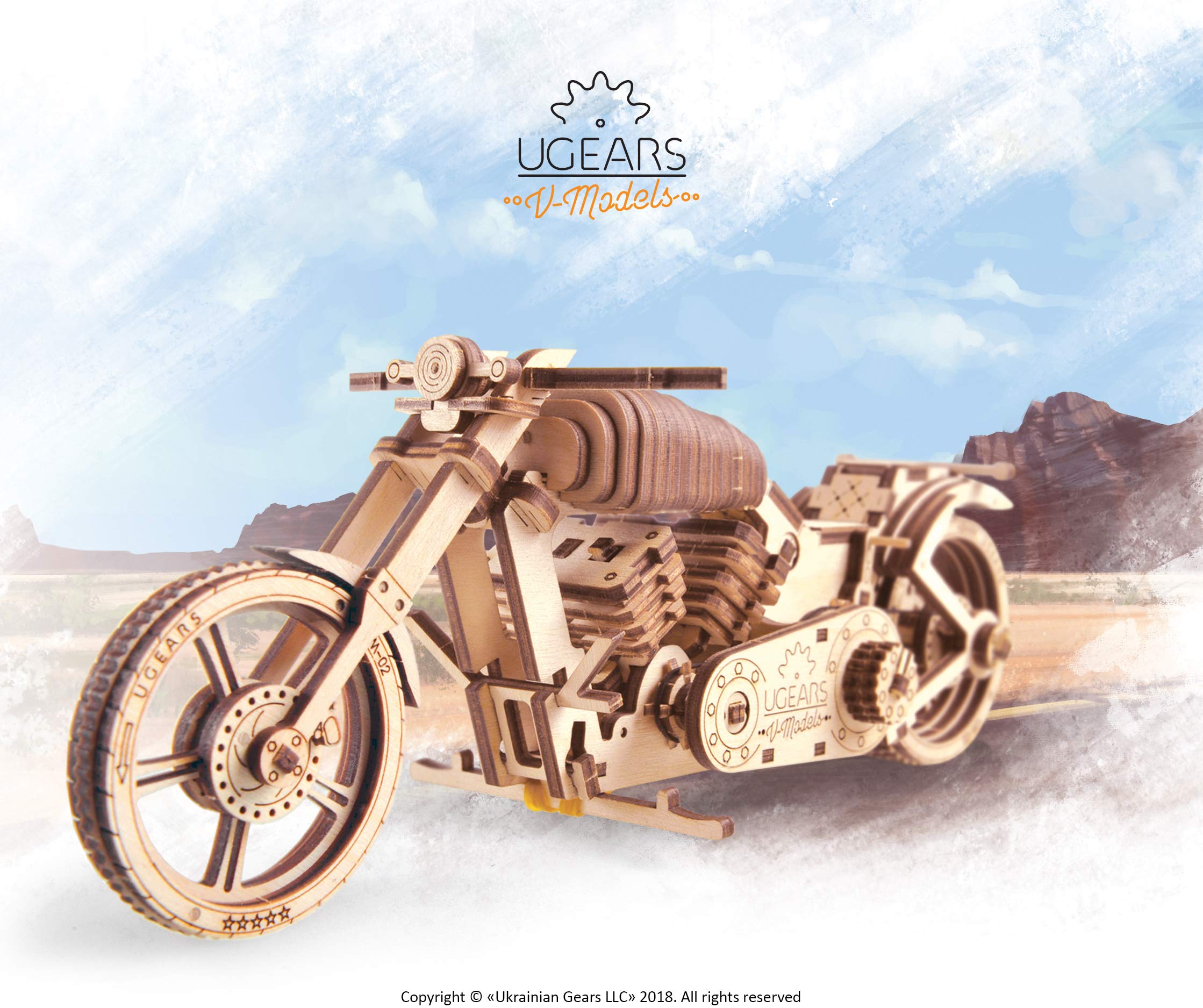 Wooden Bike, Vintage Vehicle, Mechanical Models, School Project, Automata Kit, Desk Dcor by Ugears - Image 3