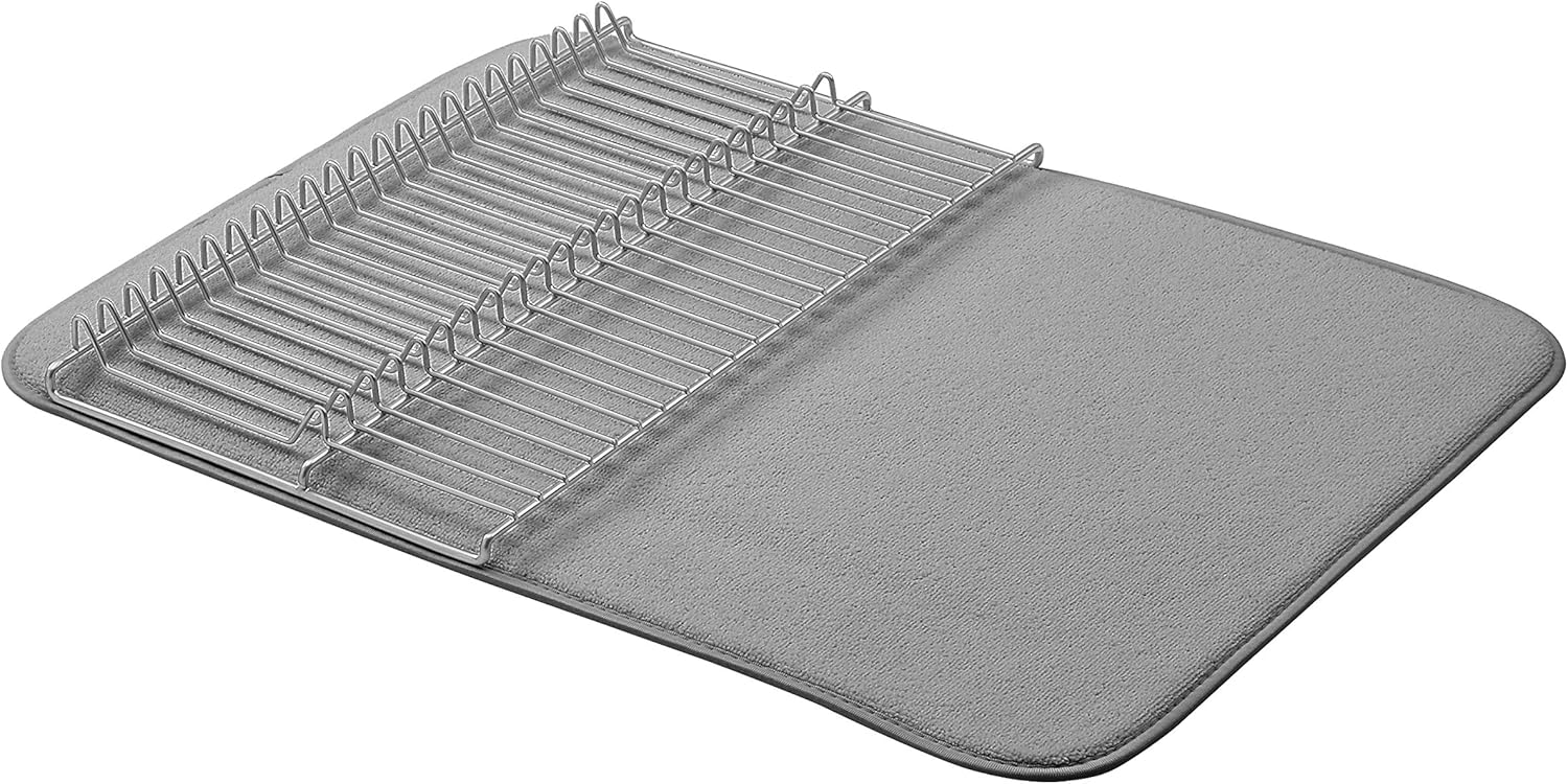 AmazonBasics Large Drying Rack - 18"x24" - Charcoal/Nickel, With 2 Mats