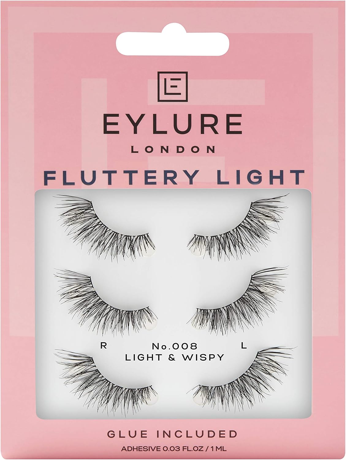 Eylure LONDON 3/4 LENGTH 008 (Glue Included) (packaging may vary), Black