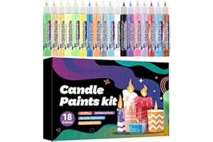 Candle Wax Pen - 18 Vibrant Colors Candle Paint Pen | Decorating Wax Pens | DIY Candles Decorating Marker Set For Festivals, 