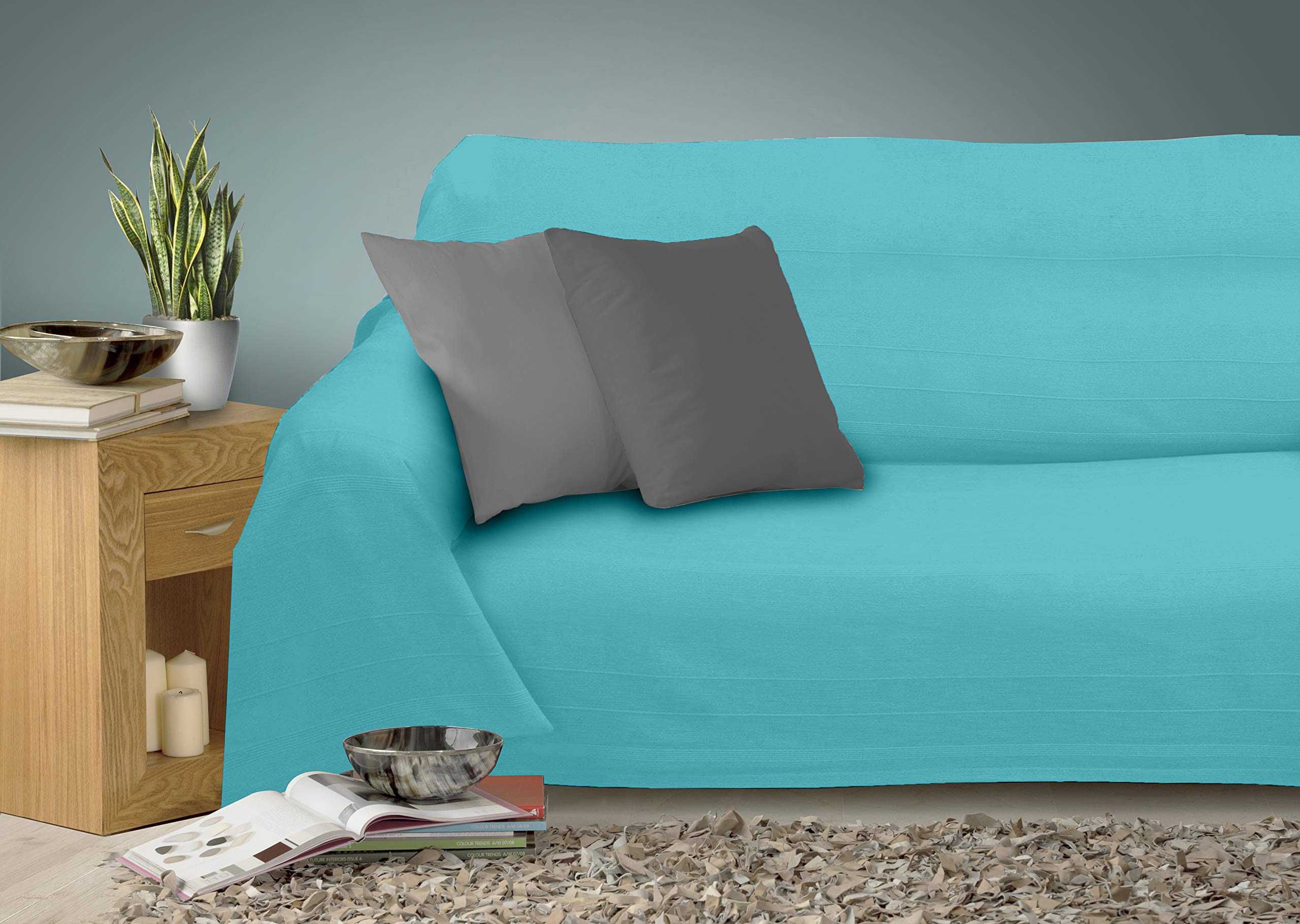 Miracle Home Caiman Multi-Purpose Bedspread, Cotton, Green, 220 x 260 cm