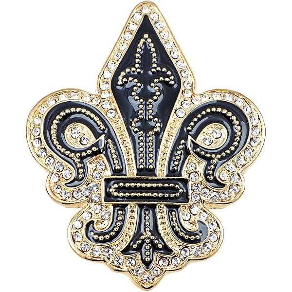 Broche Ancienne Souvenir De Valence – Fleurs De Lys Et Blason – Métal Doré