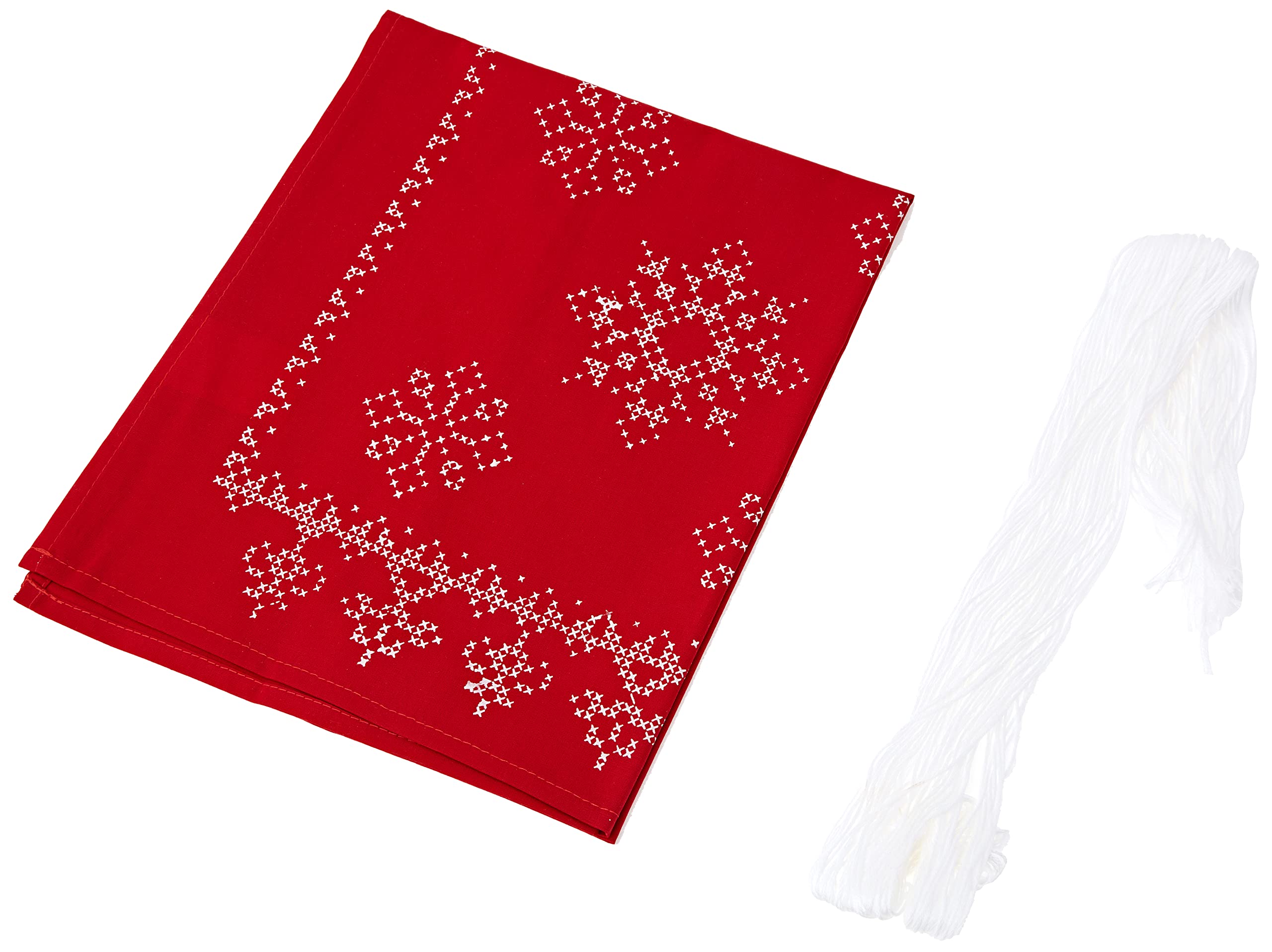 Vervaco Embroidery: Runner: Snowflakes, 100% Cotton, Multi-Colour, 30 x 2 x 20 cm