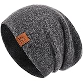 jaxmonoy Slouchy Knit Beanies Winter Hats for Women Men Soft Warm Reversible Slouch Cuffed Skull Knitted Beanie Cap