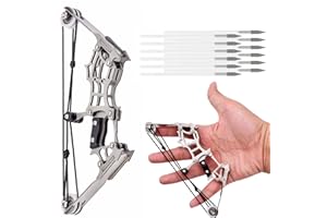 CYZARIZE 5.9"/6"/9"/9.5" Compound Bow and Arrow Set with 8/12 Arrows Archery Bow Set Left and Right Hand Compound Bow Stainless Steel Hunting Bow RH/LH for Target Shooting Practice Archery Fun Games