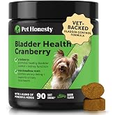 Pet Honesty Vet Recommended Cranberry Supplement for Dogs, 90 Ct, Bacon | Dog urinary tract supplement with cranberry, D-mannose &amp; marshmallow root, supports bladder health &amp; normal urine pH