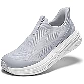 AIRHAS Womens Slip On Walking Shoes Breathable Sneakers for Women Lightweight Casual Shoes(Light Grey,11.0)