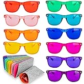MOODVUES 10-Pack of Color Therapy Glasses with Matching Cases - Healing Colored Chromotherapy Chakra Light Therapy Glasses Eyewear to Support Mood, Relaxation, Focus & More - Colorful Sunglasses