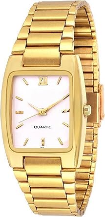 Casual Gold Strap White Dial Watch - for Men