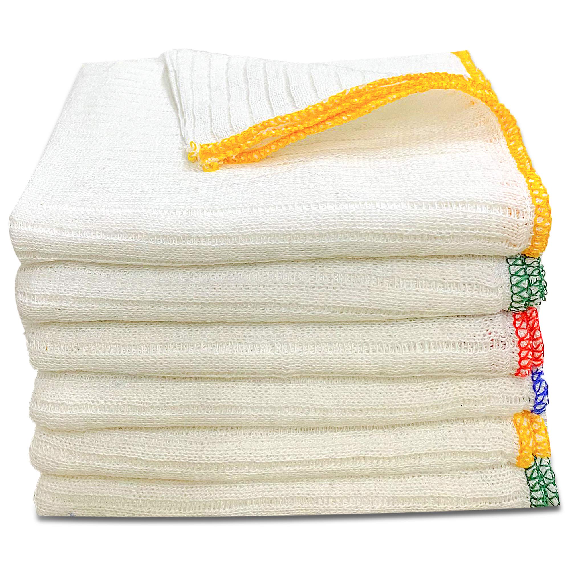 Towelogy® Heavy Duty Cotton Dish Cloths Extra Large SUPER ABSORBENT Cleaning Scrubbing Washing Drying Rags Kitchen Tea Towels Colour Coded Dishcloths MACHINE WASHABLE 38x40cm (Assorted, Pack Of 7)