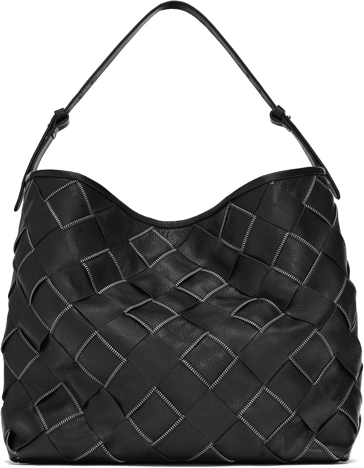zara black woven bag
