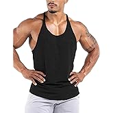 Men's Bodybuilding Stringer Tank Tops Workout Gym Shirt Y-Back Muscle Fitness Athletic Stretch Quick Dry Top