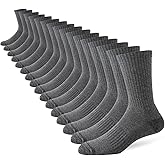 JOYNÉE 8 Pairs Mens Crew Cushion Socks Work Athletic Running Socks Casual Breathable Socks for Men,Sock Size:10-13