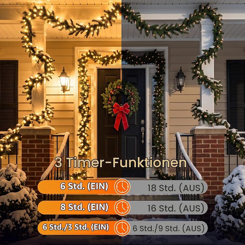 Lichterkette Outdoor mit Stecker, 20M 200 LED Lichterkette Innen — Foto 3 von 7