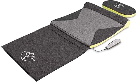 HoMedics Stretch Mat XS Stretchmat - Op Yoga Geïnspireerde Massagemat, Aanpasbare Intensiteit, Yogamat met Programma's voor Rug, Schouders en Heupen, Vouwbare Mat met Ondersteunend Kussen - Grijs: Amazon.nl