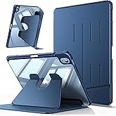 Fintie Vertical Stand Case for iPad (A16) 11th Generation 11 Inch (2025), iPad 10th Generation 10.9 Inch (2022), Multi-Angle Viewing Clear Cover with Pencil Holder, Magnetic Ultra-Stable, Blue