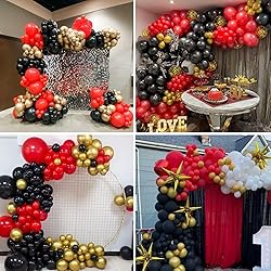 Red Black Balloon Arch Kit,Balloon Garland with