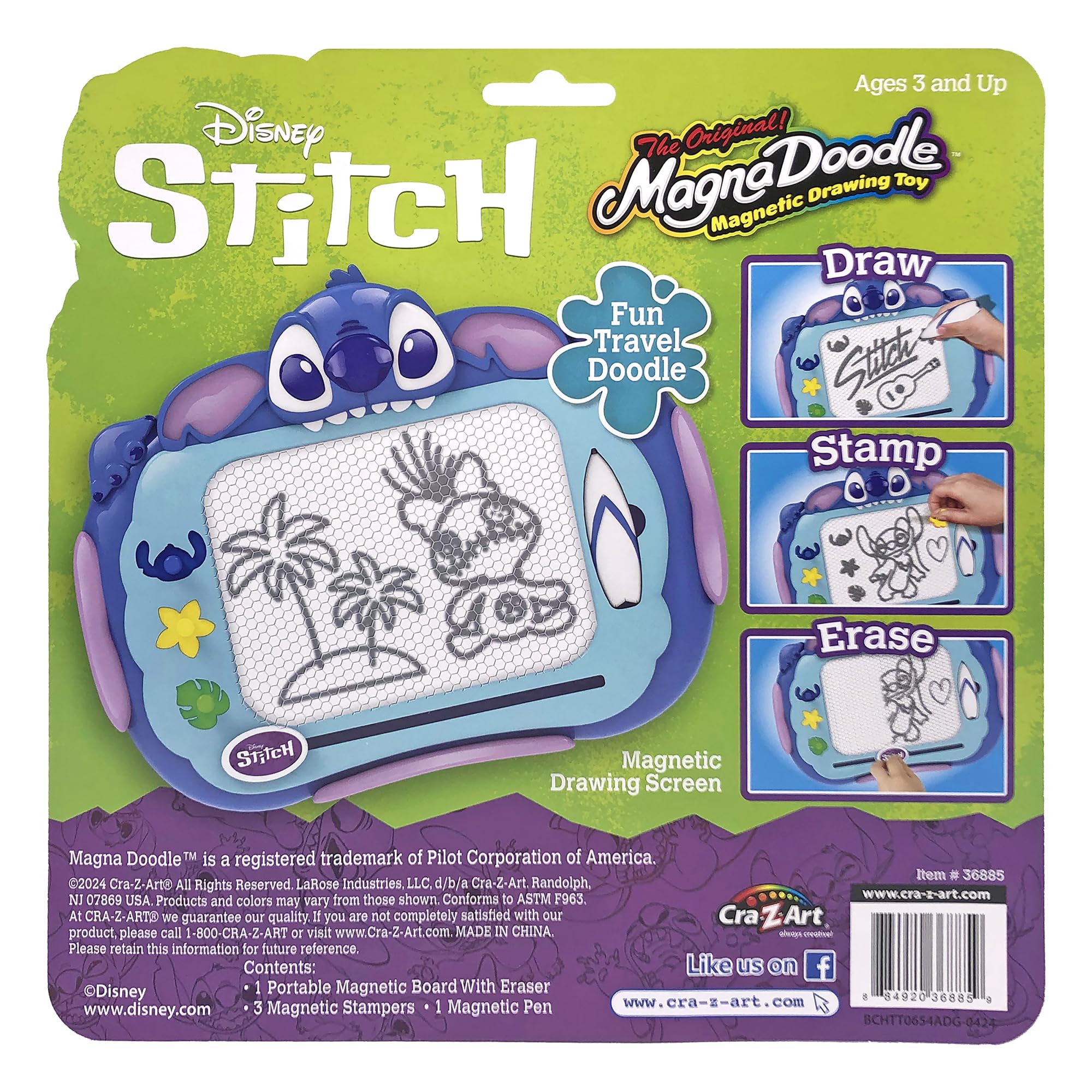 Stitch Travel Magna Doodle Magnetic Drawing Board, Lilo and Stitch Kids Toy Gift by CRA-Z-Art