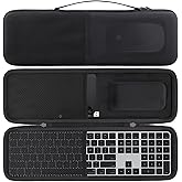 co2CREA Hard Case for Apple Magic Keyboard and Numeric Keypad + Mouse,Black | Mesh Accessory Pocket, Charging Cable Storage, Sturdy Handle, Slim Profile, Soft Velvet Lining