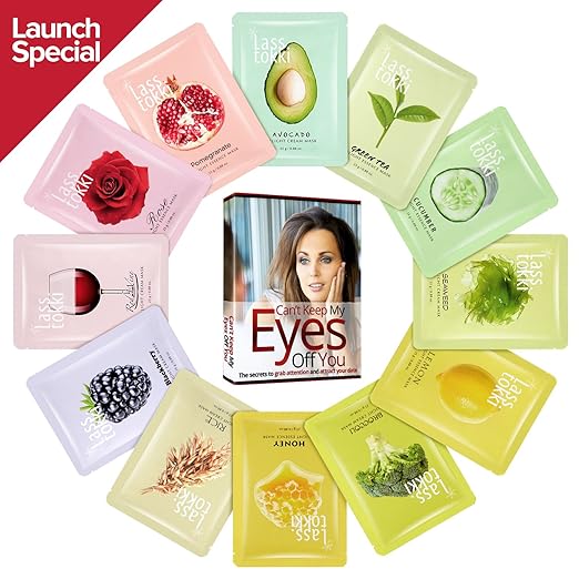 Face Mask Lasstokki Korean Delight Crinum Lily Essence Facial Sheet Mask, Premium Quality Mask Sheet, Moisturizing, Soothing , Calming 12 pcs