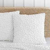 Peri Home Floral Bubble Euro Sham Cover, Set of 2, 26 x 26, White