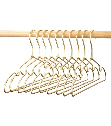 Koobay 30-Pack Gold Metal Baby Clothes Hangers | 12.5 Inch Children's Coat Hangers With Non-Slip Notches - View #3