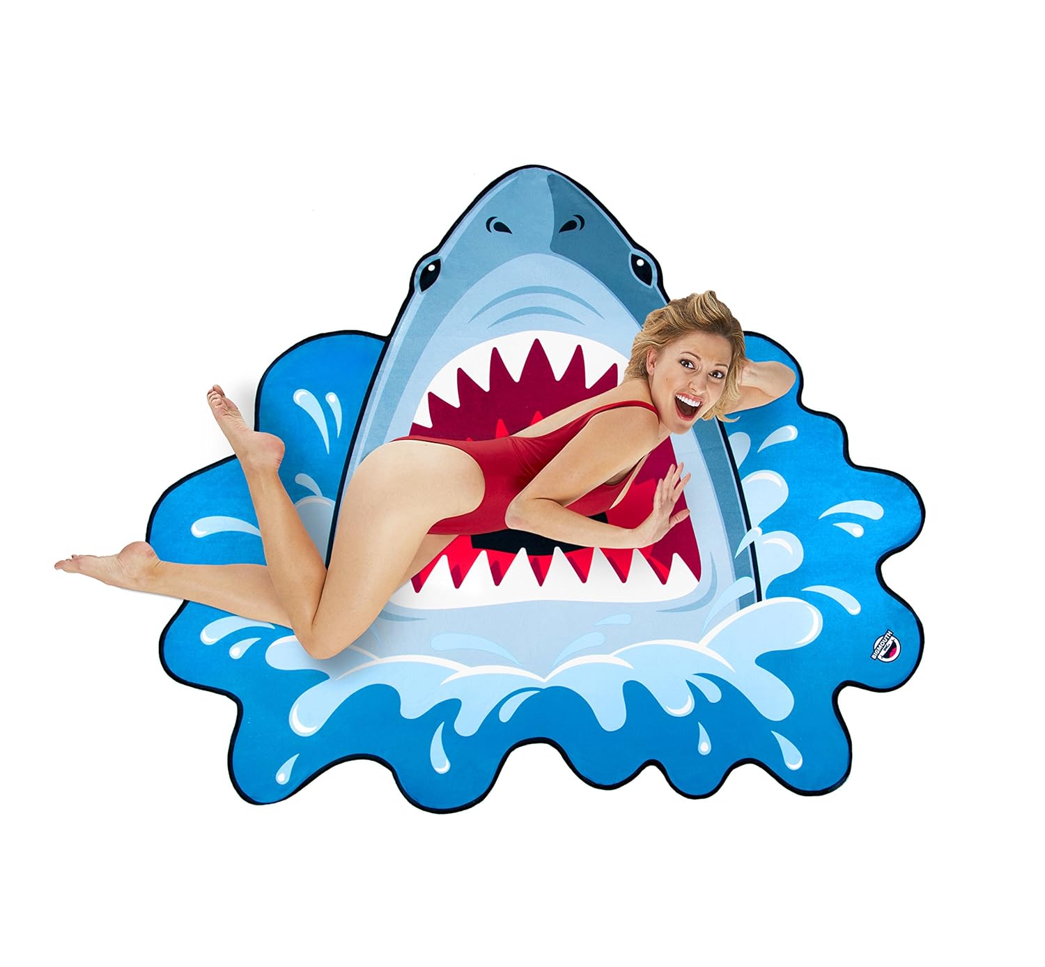 BigMouth Inc Giant Shark Bite Beach Blanket, Oversized Beach Towel, Ulta-Soft Microfiber Towel, 5 Feet Wide, Washing Machine Friendly