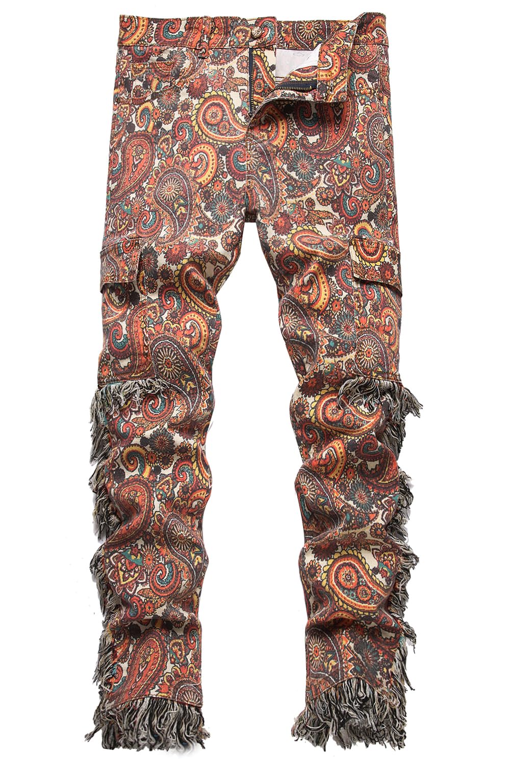 Baylvn Men's Designer Straight Slim Fit Patchwork Jeans Comfort Skinny Biker Denim Pants