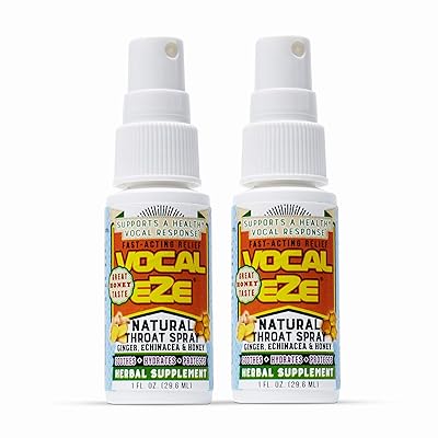 Herbal Throat Spray Professional Strength Vocal Eze with Honey, Aloe, Echinacea, Ginger (vocaleze)