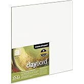 Ampersand Art Supply Wood Painting Panel: Museum Series Claybord, 12" x 12", 1/8" Flat Profile