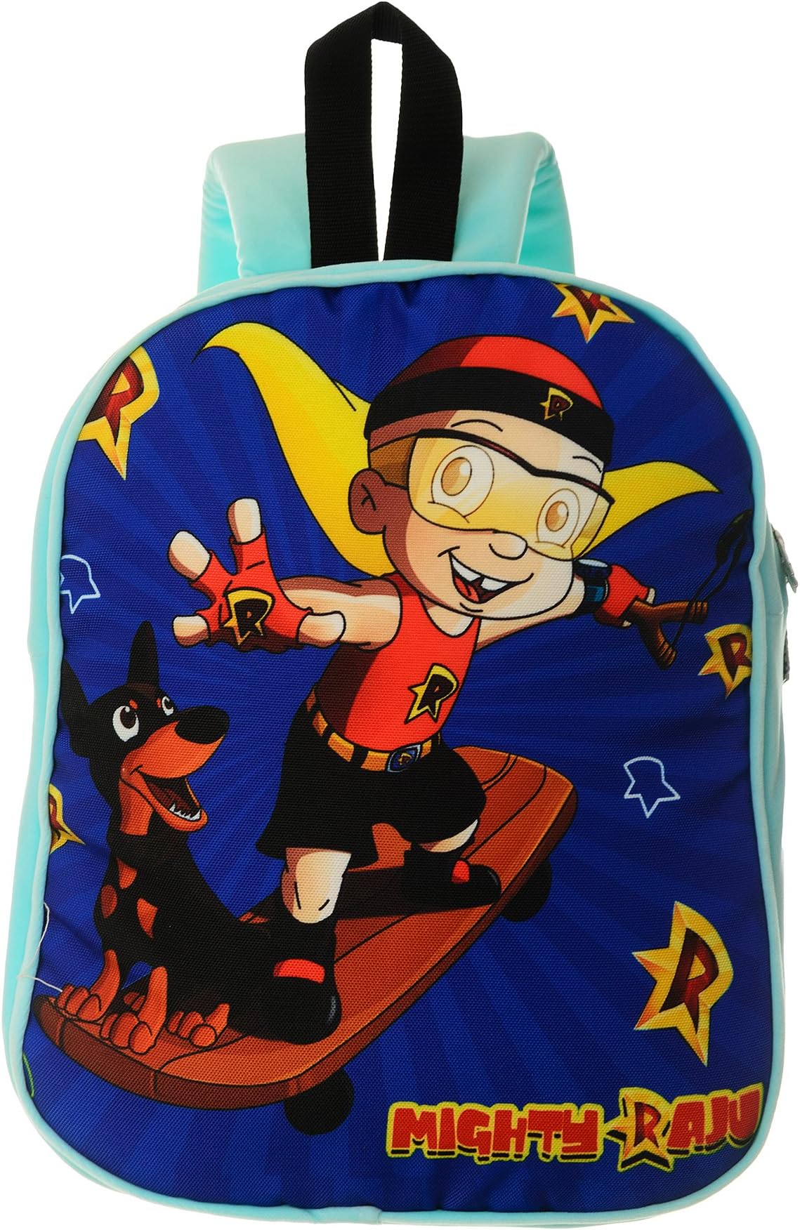 Mighty Raju Velvet School Backpack, Blue (8.35L)
