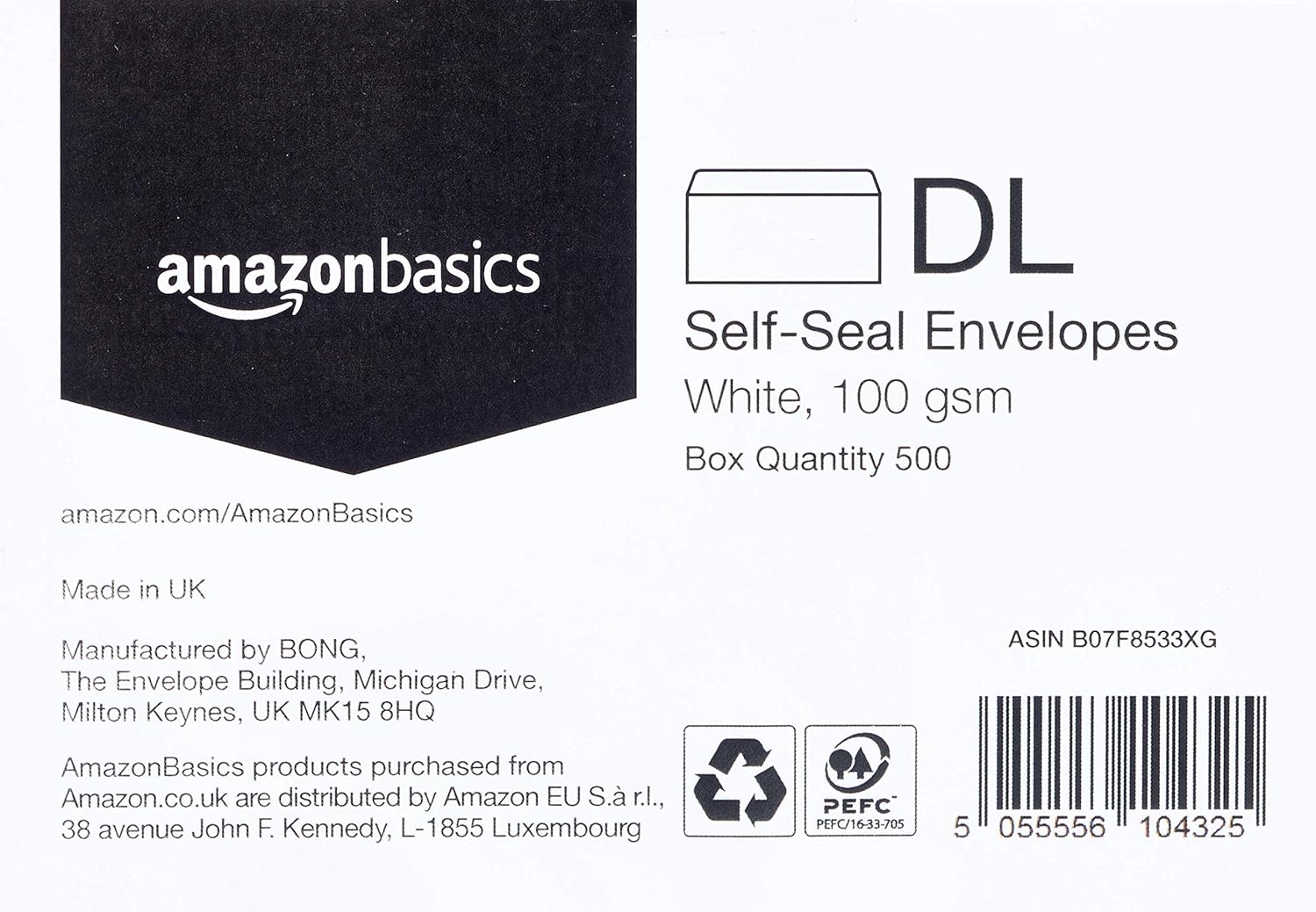 Amazon Basics Self-Seal DL Envelopes, White, 100 gsm, 500 Pack - Image 5