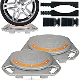 AutoSolo Wheel Alignment Turn Plates - 4-Ton Capacity, Brass Dial Measurements, with Bonus Accessories for Complete Wheel Alignment &amp; Balancing Tools (One Pair)