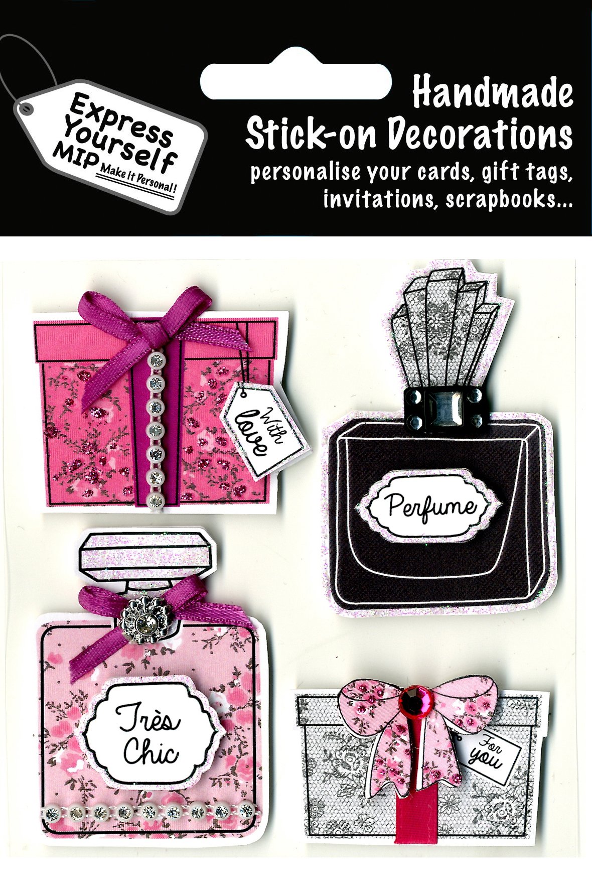 Express Yourself MIP, self Adhesive, Perfumes & Gifts Toppers - Ideal for Card Making, Scrapbooking, Papercrafts, Childrens Crafts etc