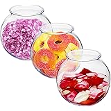 Srenta 16oz Plastic Ivy Bowls | Perfect for Home Decor, Goldfish Game, Event Supplies. Pack of 3 Transparent Vase