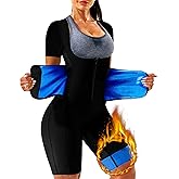 LMCOB Sauna Suit for Women Sweat Suit Waist Trainer Vest 4 IN 1 Slimming Full Body Sauna Jumpsuit Workout Sauna Suits Women