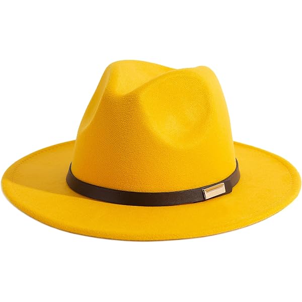 Classic Flat Top Fedora Hat Wide Brim Hats Pork-Pie Hat  display picture 1