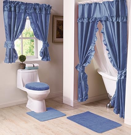 Madison Bathroom Window Curtain Blue One Size Amazon Co Uk