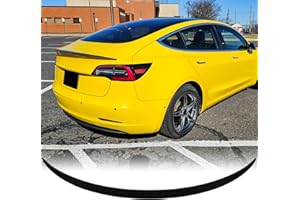 ARESPARTS Glossy Black Rear Spoiler with Tape for 2016 2017 2018 2019 2020 2021 2022 2023 Tesla Model 3 OEM Rear Trunk Lip Wing Factory Accessories Shinning Black