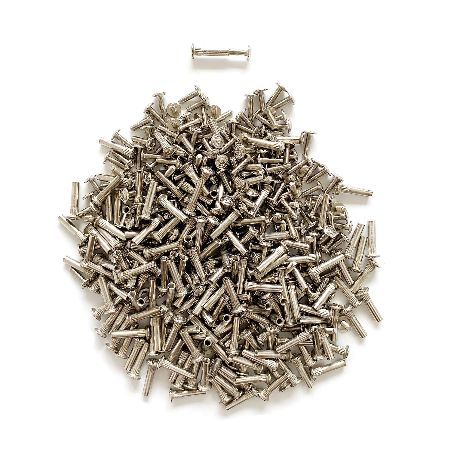 LIKERAINY Connecting Screws Bolts M5 for Wardrobe Kitchen Cabinet Furniture Carcase Unit Connectors Joiners with Sleeves in Nickel Plated 200 Sets for Wood Thickness 20-30mm