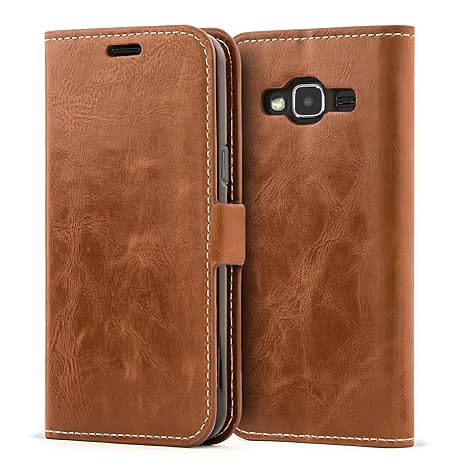 Mulbess Schutzhülle Ledertasche im Kartenfach Bookstyle für Samsung Galaxy J3 Duos 2016 (5 Zoll) Tasche Hülle Leder Etui Scha
