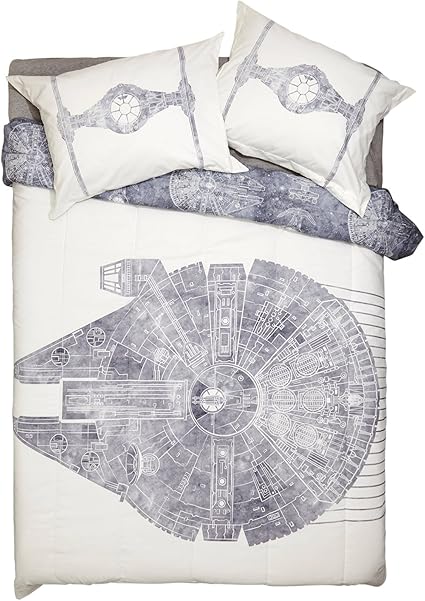 Star Wars Millennium Falcon 3pc Full Queen Size Comforter Pillow