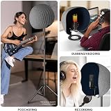 Aokeo Isolation Shield for Microphones 360° Foldable Studio Shield 14.4 x 12.8 view 4