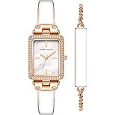 Anne Klein Women's Premium Crystal Accented Bangle Watch and Bracelet Set, AK/3898