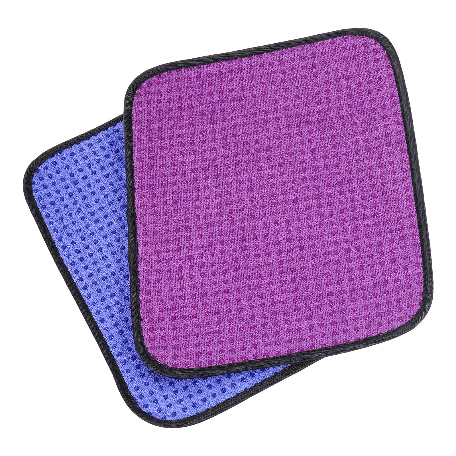 PATIKIL Microfiber Bowling Ball Shammy Pad 10" x 8", 2 Pack Bowling Ball Towel Cleaner Non-Slip Bowling Accessories for Men, Violet/Rose